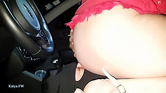 Amateur Femdom Video Features Katya Driving Her Car While Using Her Slave As A Human Seat Cushion