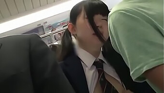 Japanese Teen Fingers Herself While Getting Rough Treatment