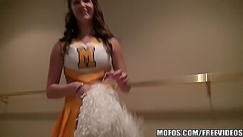 Big Natural Tits And A Blowjob From A Hot Cheerleader