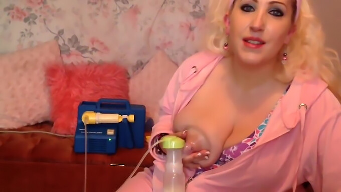 Mature British Blonde Demonstrates How To Extract Breast Milk